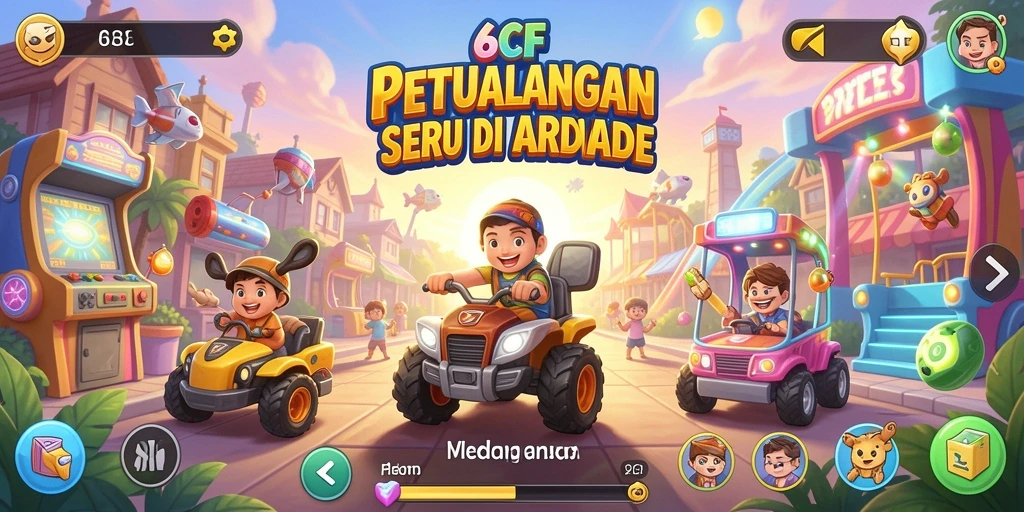 Screenshot gameplay 6CF yang menampilkan aksi seru dalam dunia arcade.