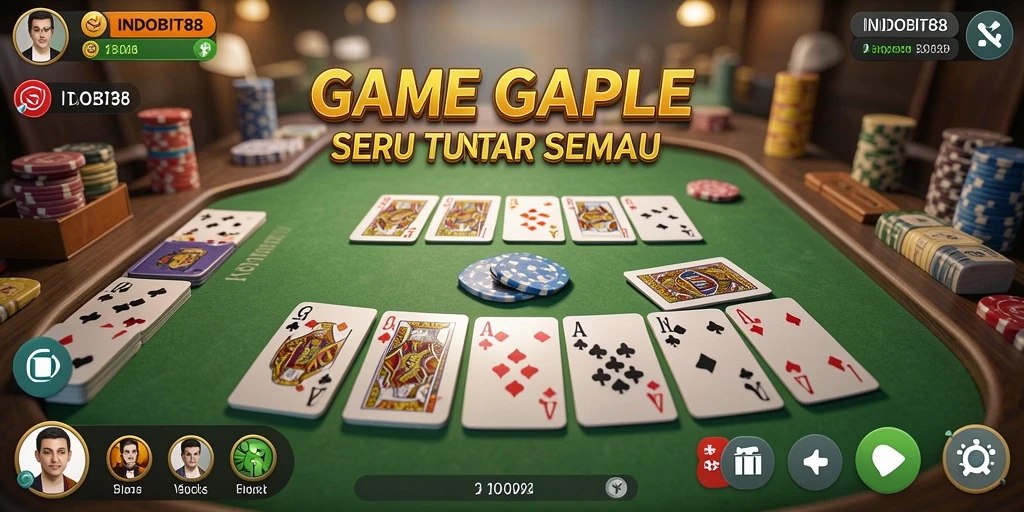 Tampilan gameplay seru Gaple di INDOBIT88.