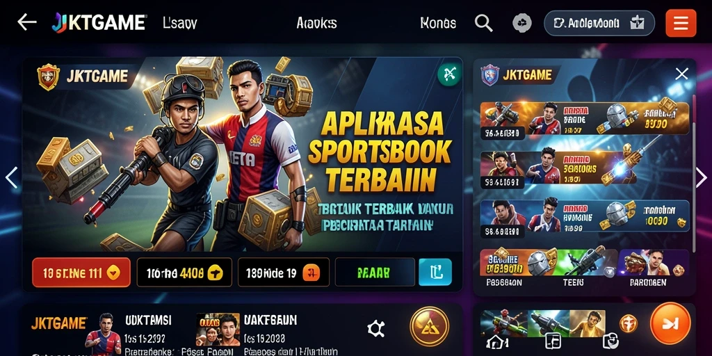 Tampilan utama JKTGAME yang menampilkan berbagai opsi taruhan olahraga.