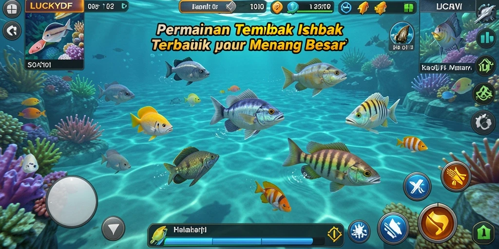 Tampilan menakjubkan dari gameplay tembak ikan LUCKYDF.