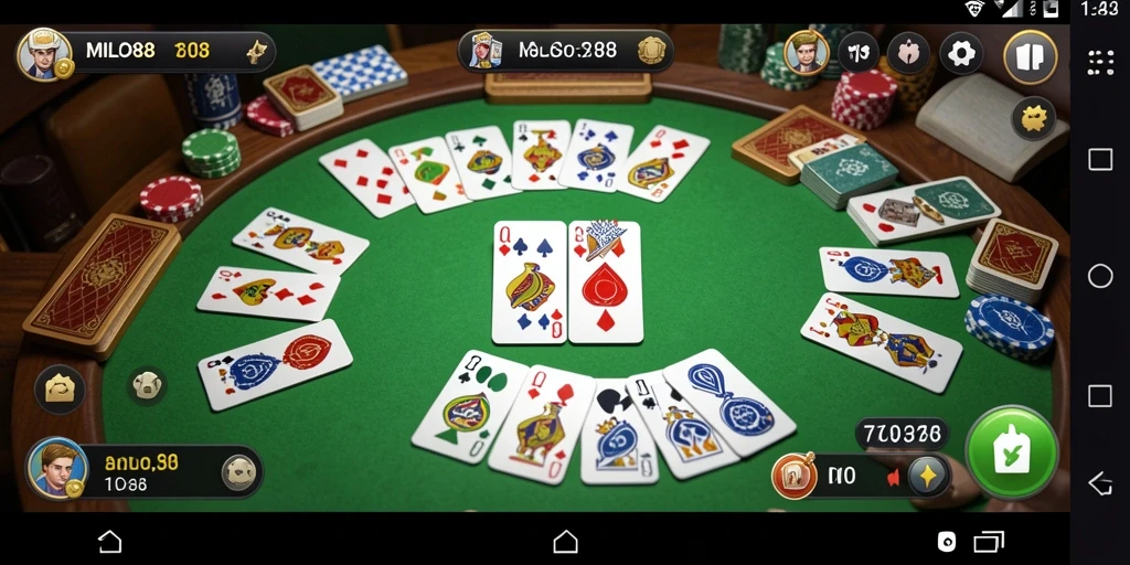 Tampilan utama gameplay Gaple di MILO88 yang menarik.