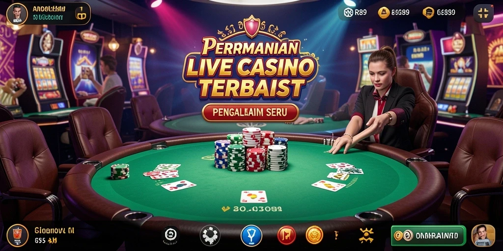 Screenshot RR89 menampilkan dealer profesional dan permainan Live Casino yang mendebarkan.